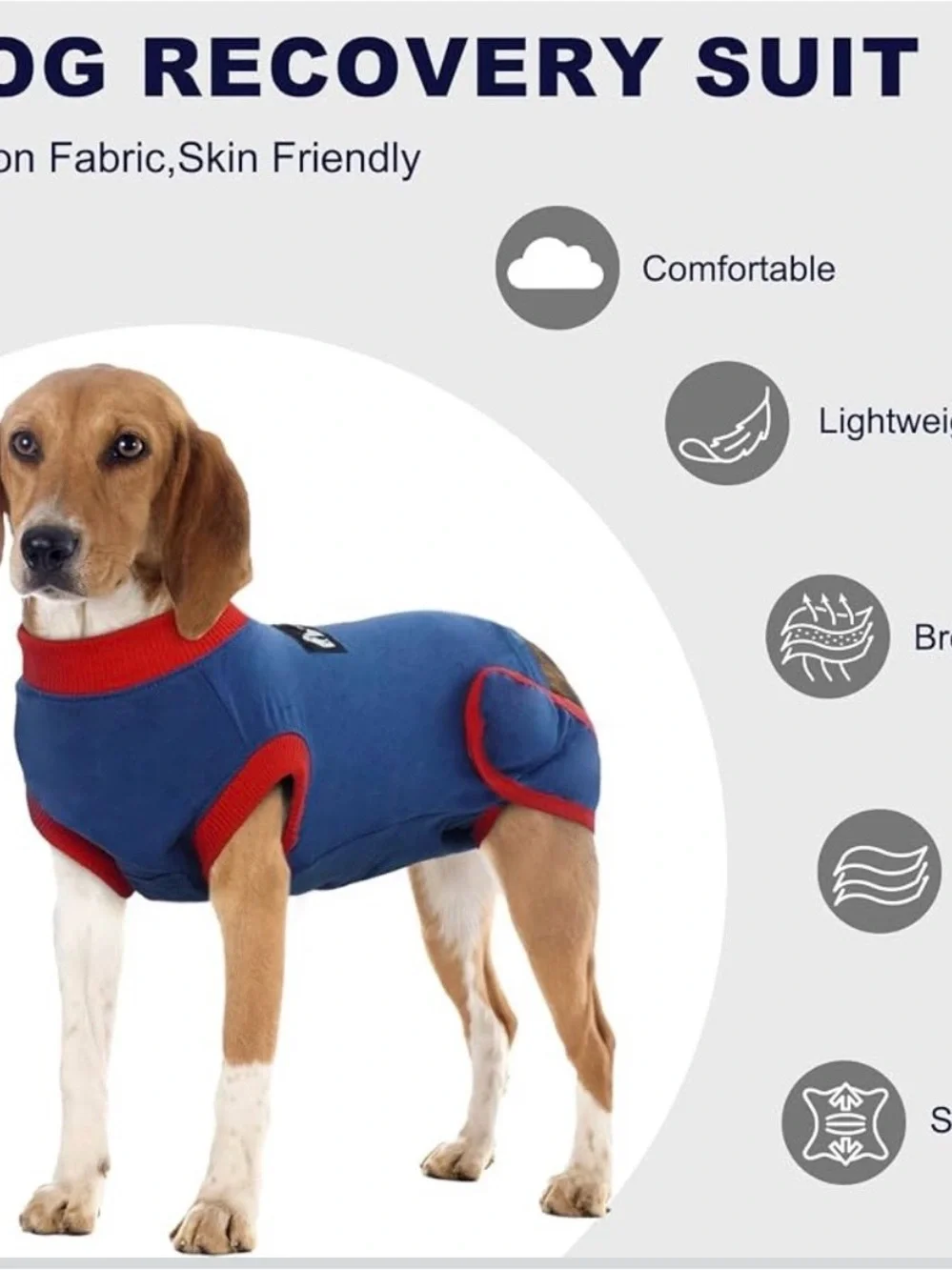 DogLemi Dog Recovery Suit Large After Surgery Wound Protection Dog Clothes